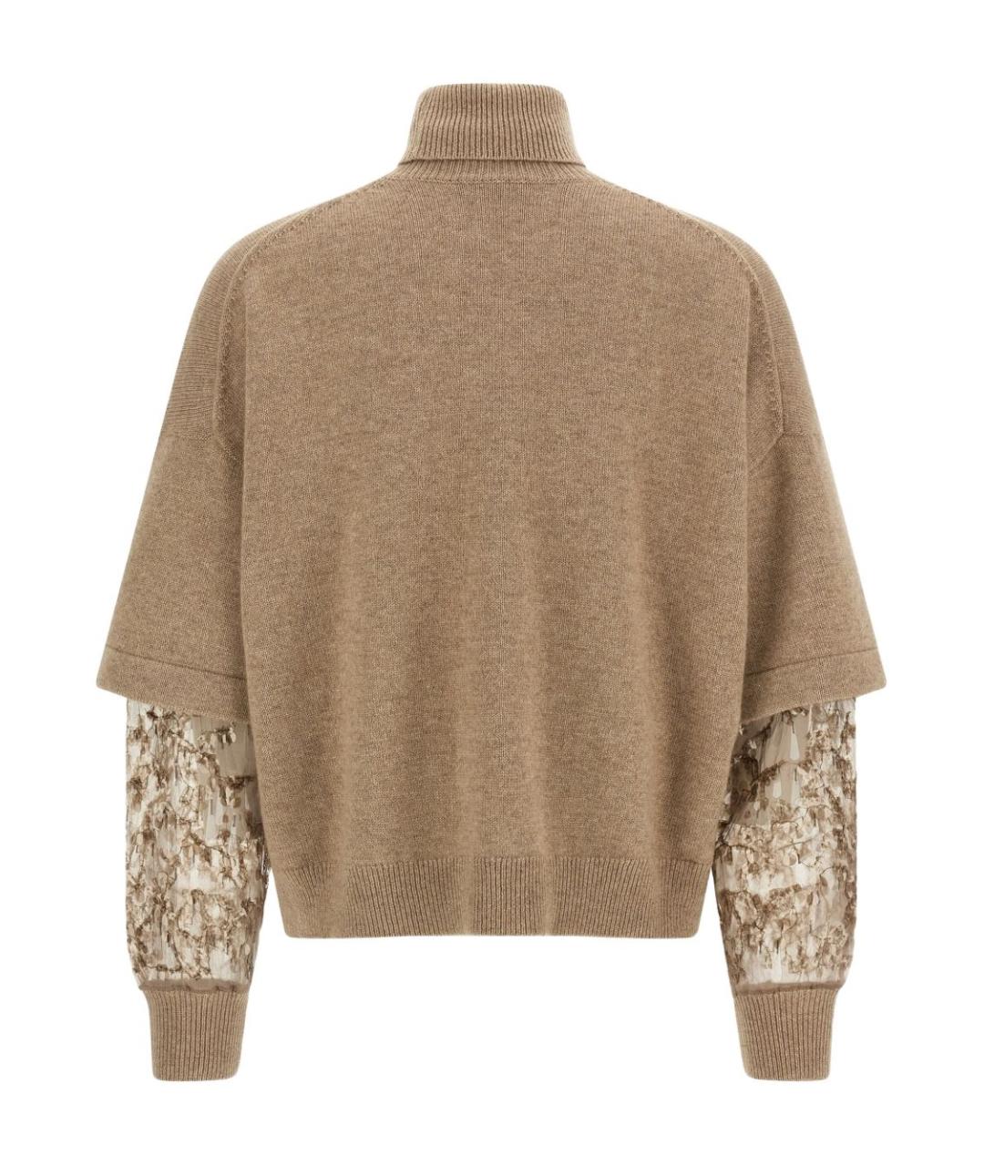 BRUNELLO CUCINELLI Бежевый кашемировый джемпер / свитер, фото 3