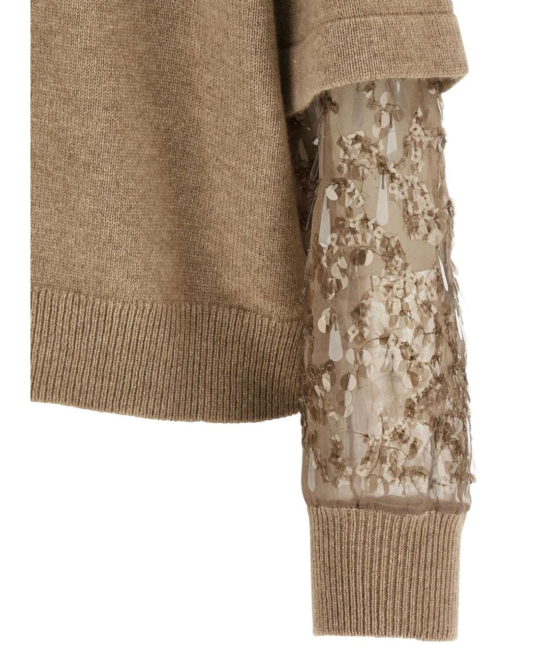 BRUNELLO CUCINELLI Бежевый кашемировый джемпер / свитер, фото 2