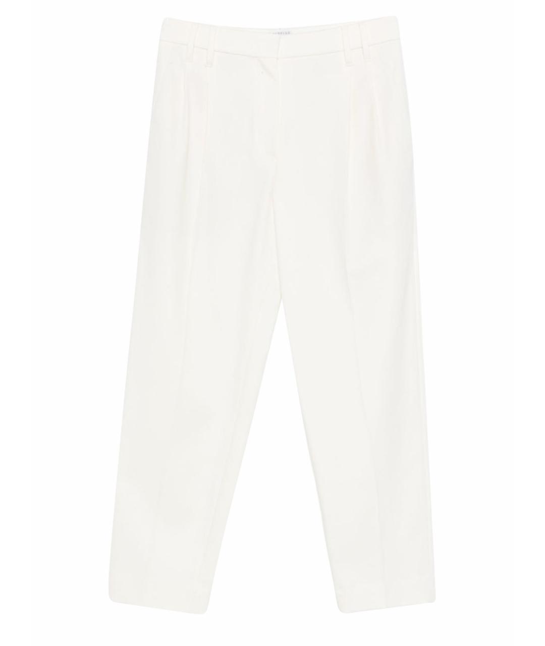 BRUNELLO CUCINELLI Белые хлопковые прямые брюки, фото 1