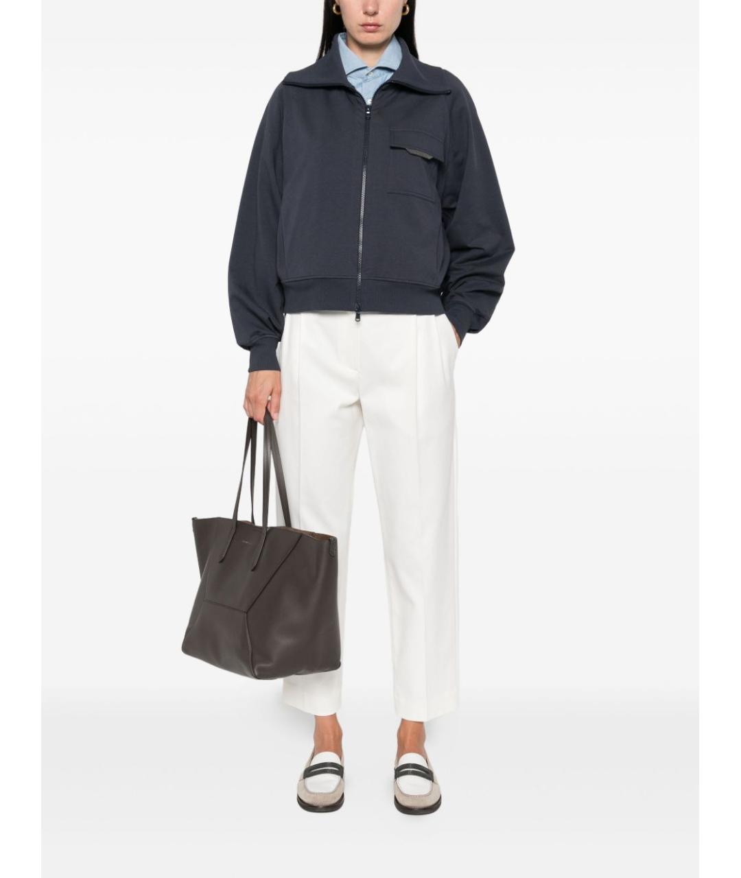 BRUNELLO CUCINELLI Белые хлопковые прямые брюки, фото 5