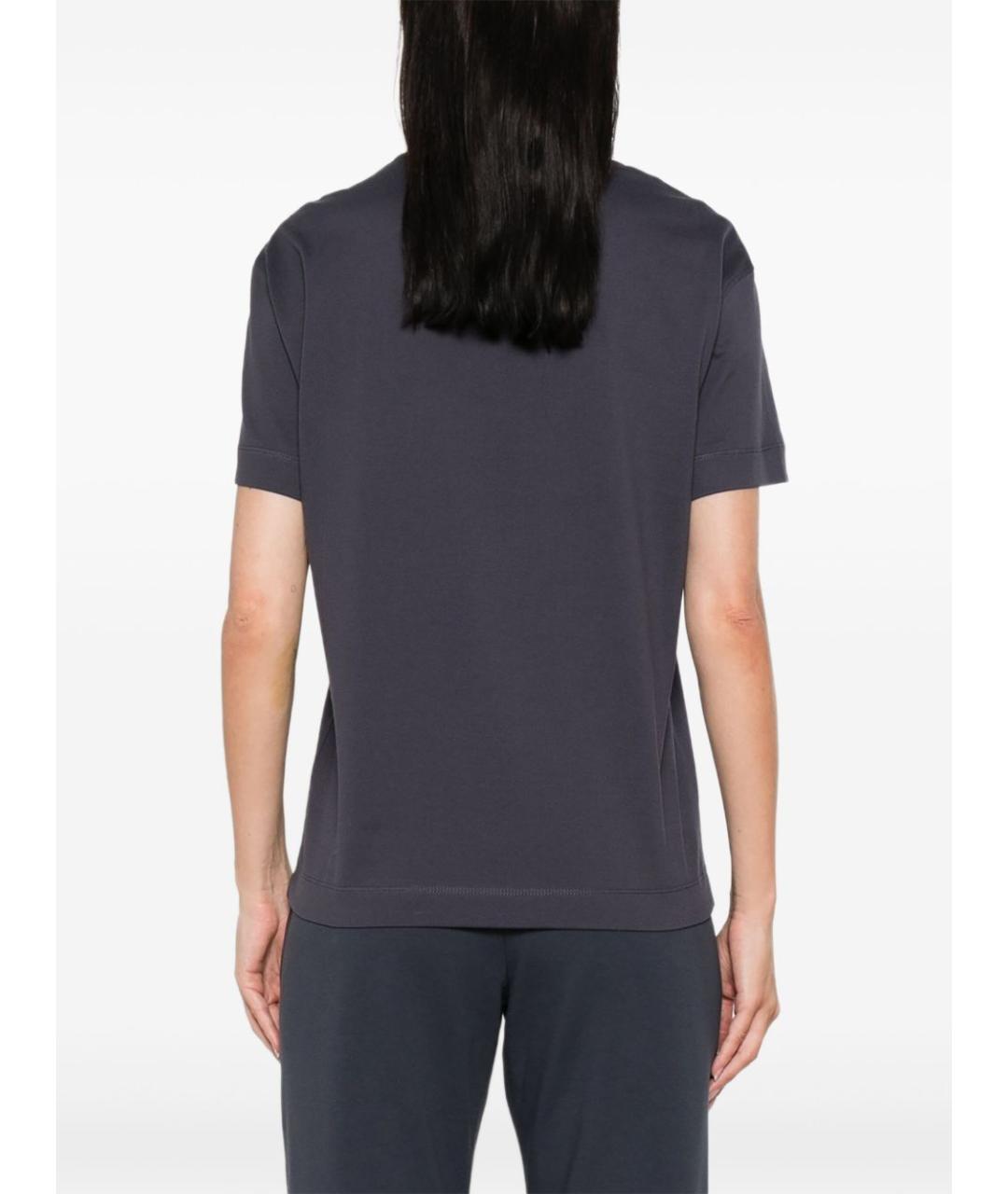 BRUNELLO CUCINELLI Серая хлопковая футболка, фото 5