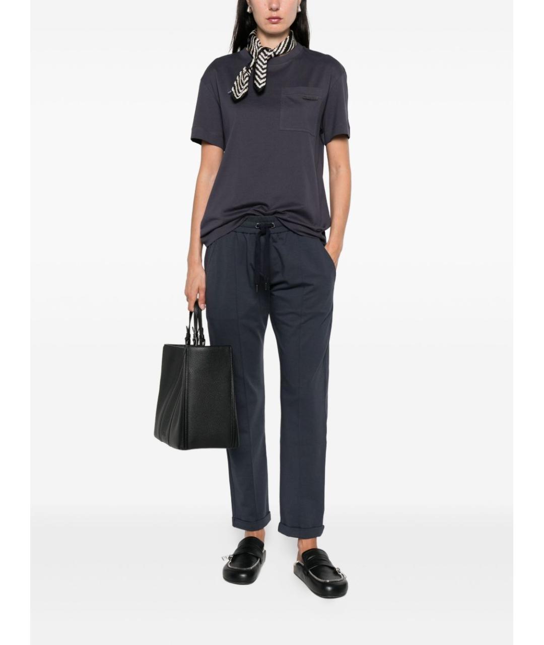 BRUNELLO CUCINELLI Серая хлопковая футболка, фото 4