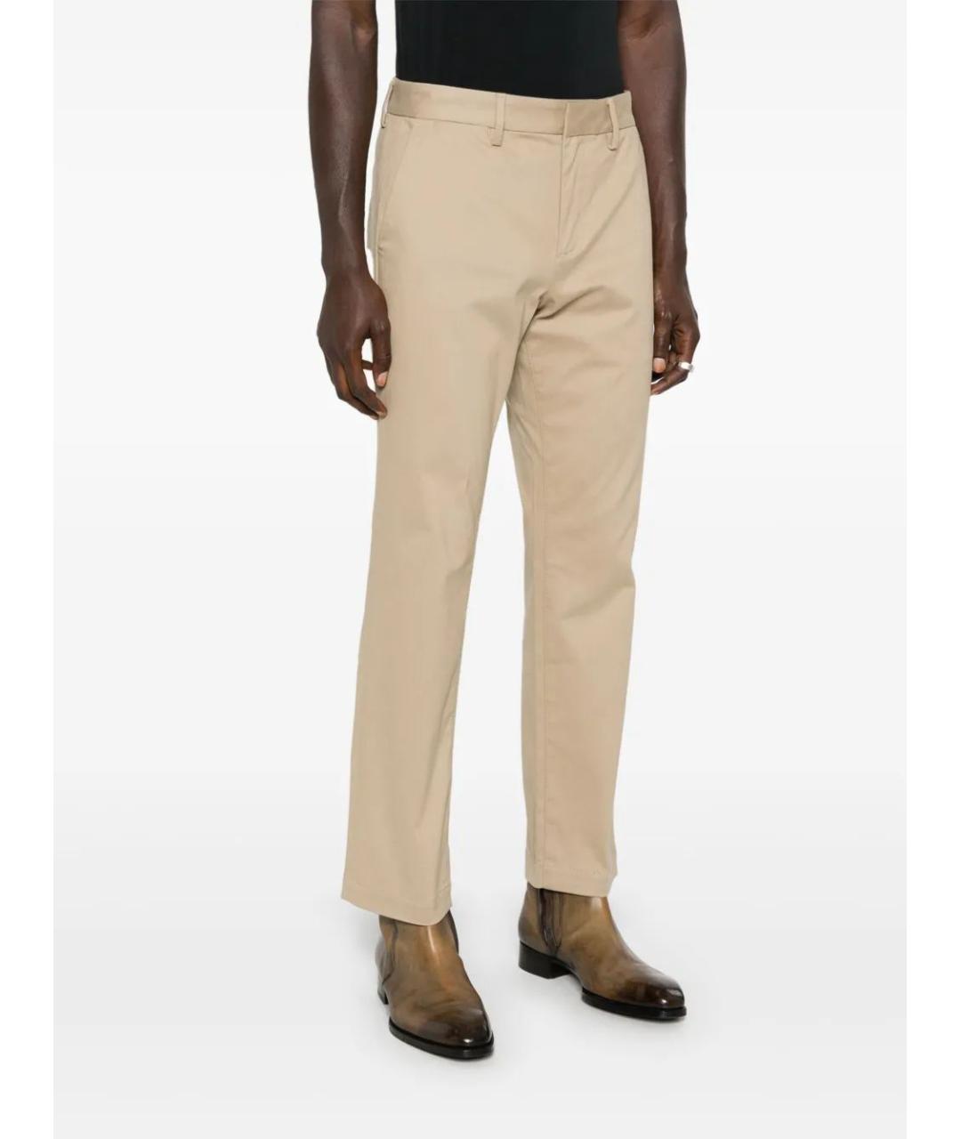 SAINT LAURENT Бежевые хлопковые повседневные брюки, фото 3