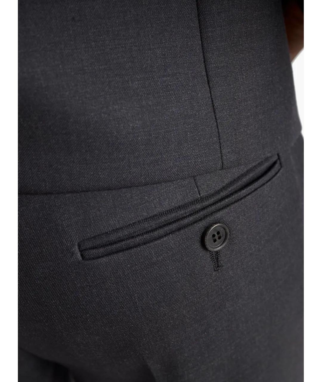 PRADA Антрацитовые шерстяные прямые брюки, фото 5