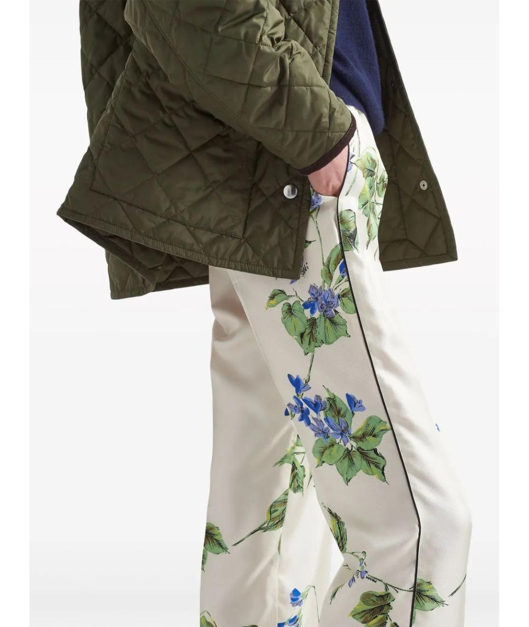 PRADA Мульти хлопковые прямые брюки, фото 4