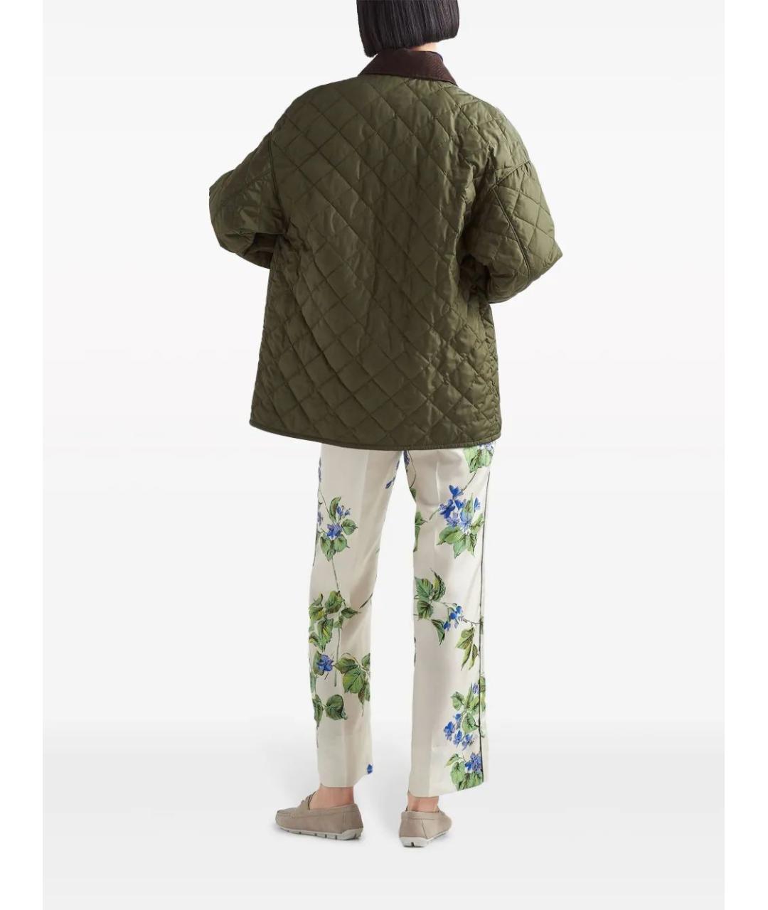 PRADA Мульти хлопковые прямые брюки, фото 3