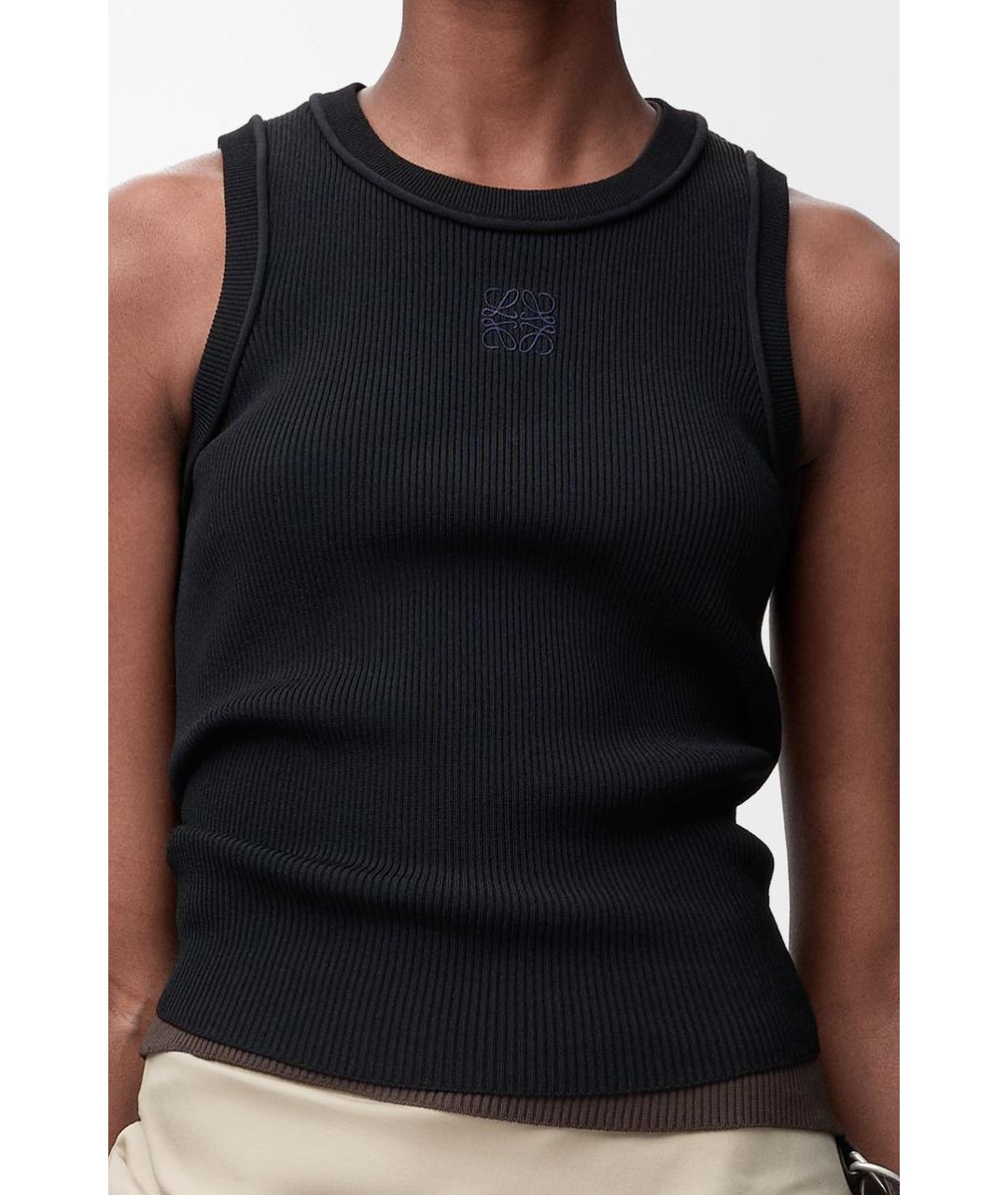 LOEWE Черная вискозная майка, фото 4