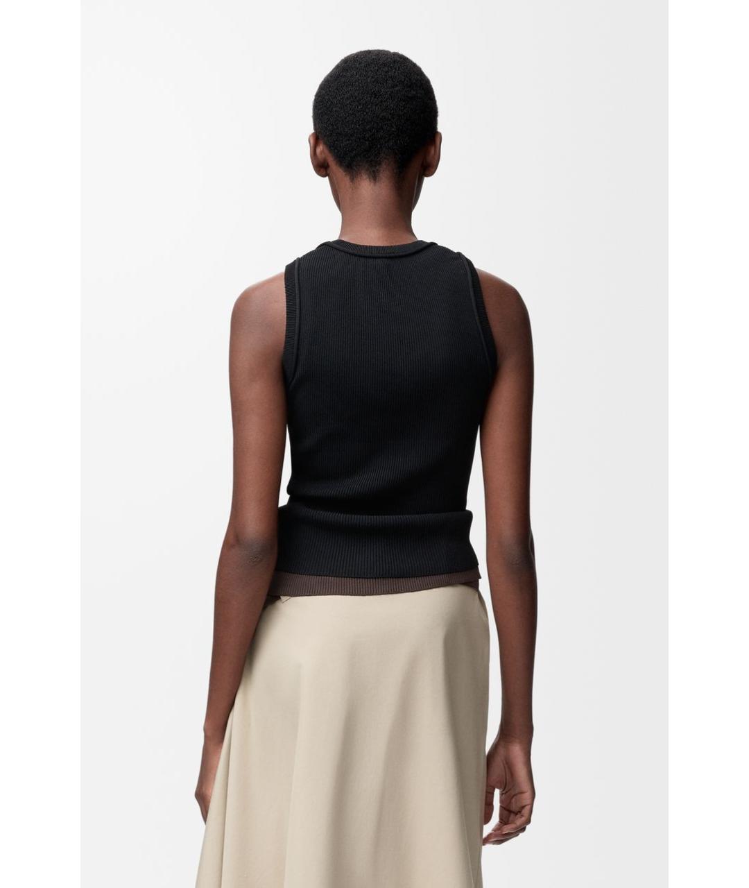 LOEWE Черная вискозная майка, фото 3