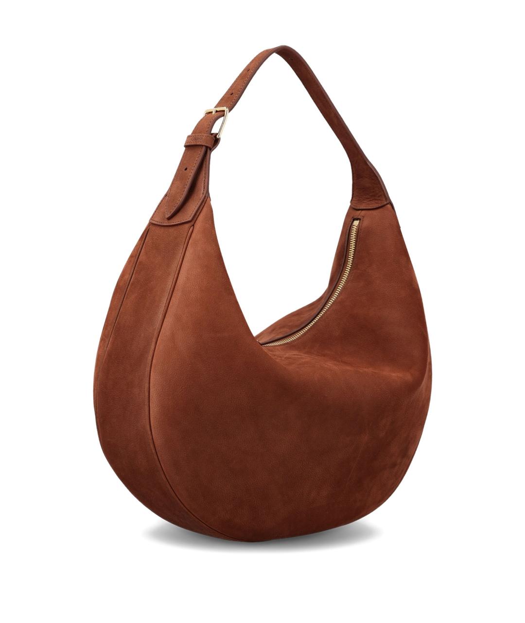 CELINE Коричневая кожаная сумка через плечо, фото 2