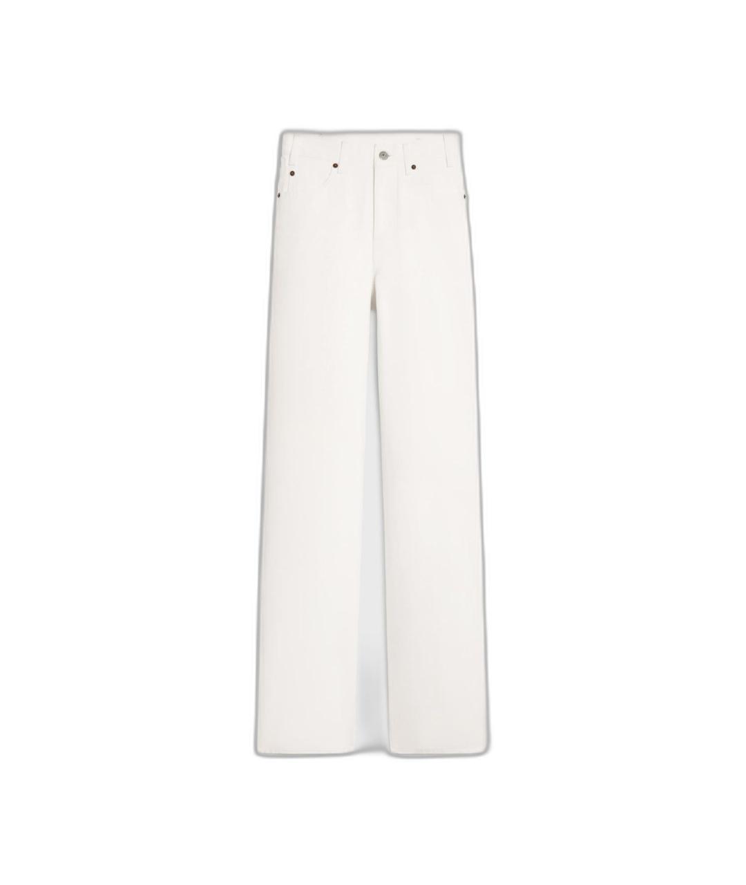 CELINE Белые хлопковые прямые джинсы, фото 1