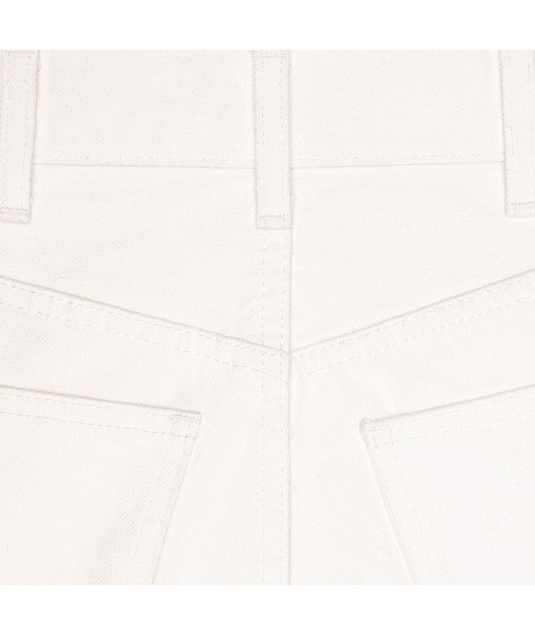 CELINE Белые хлопковые прямые джинсы, фото 3
