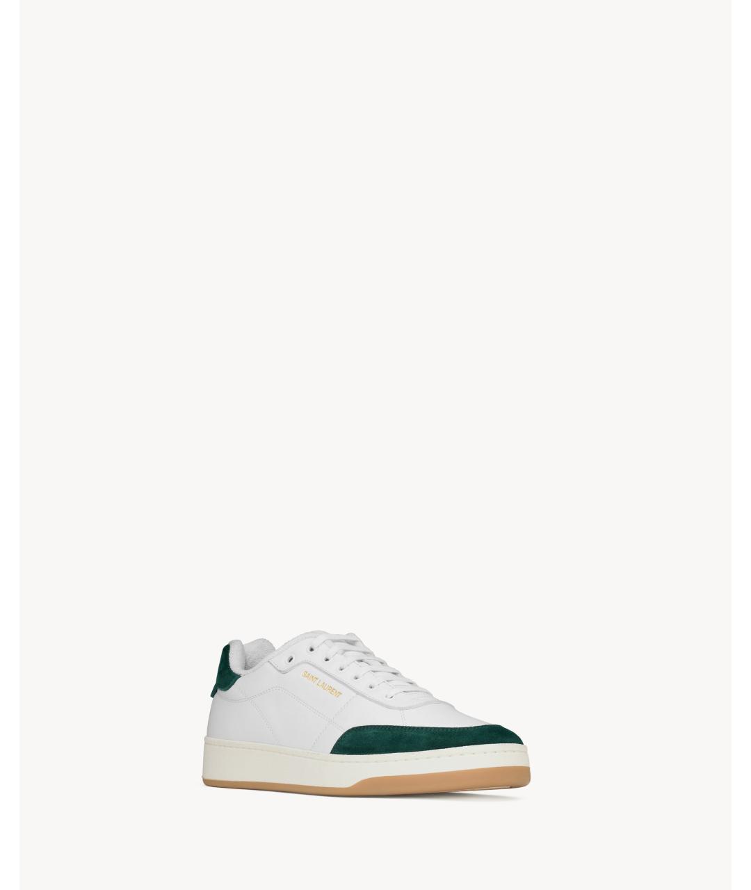 SAINT LAURENT Белые кожаные низкие кроссовки / кеды, фото 4