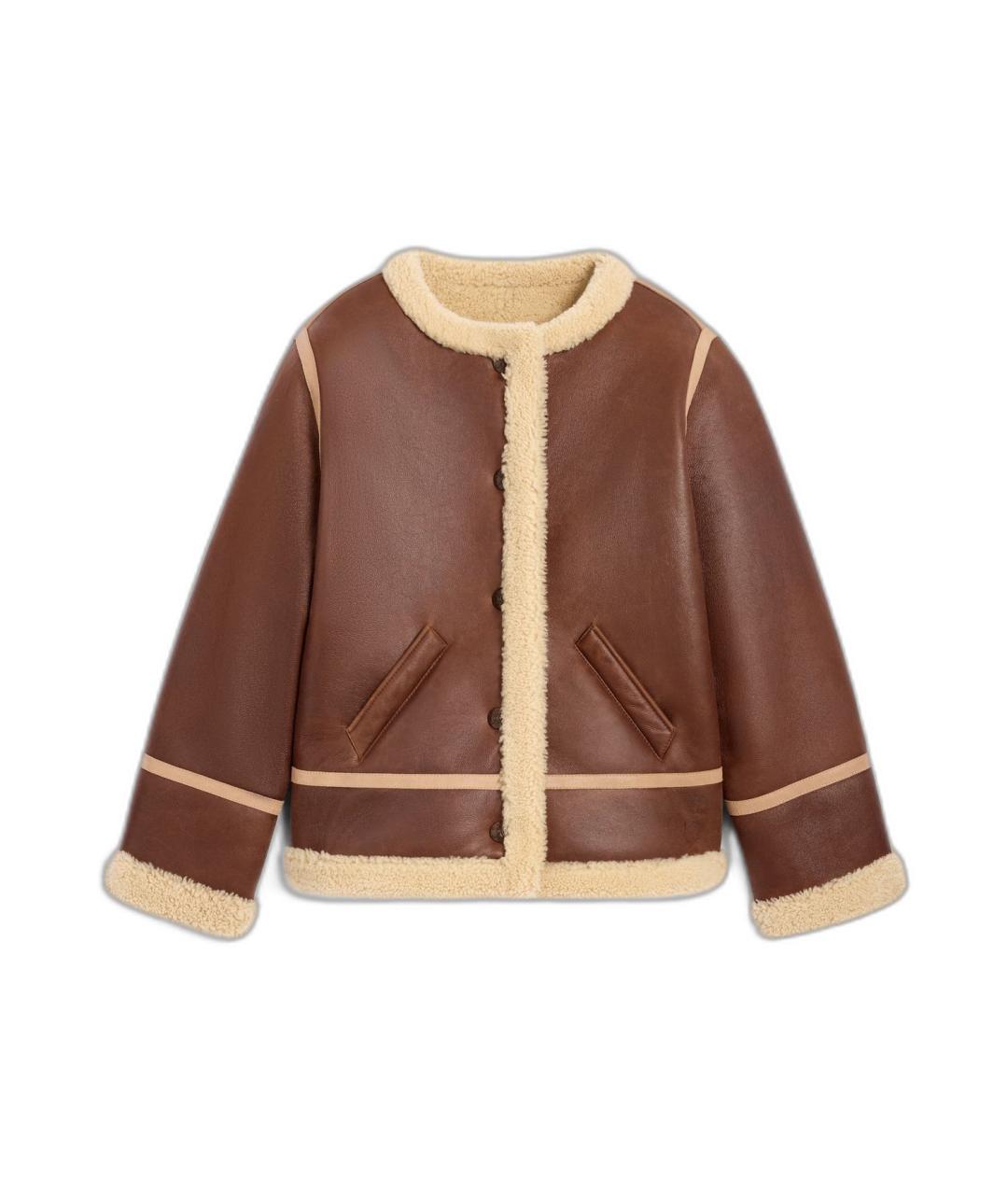 CELINE Коричневая кожаная дубленка, фото 1