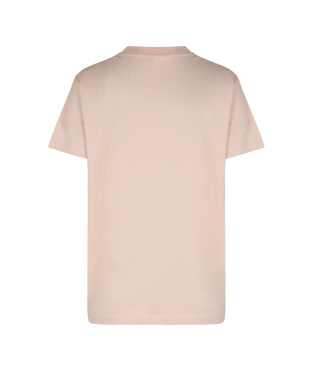 MONCLER Розовая хлопковая футболка, фото 2