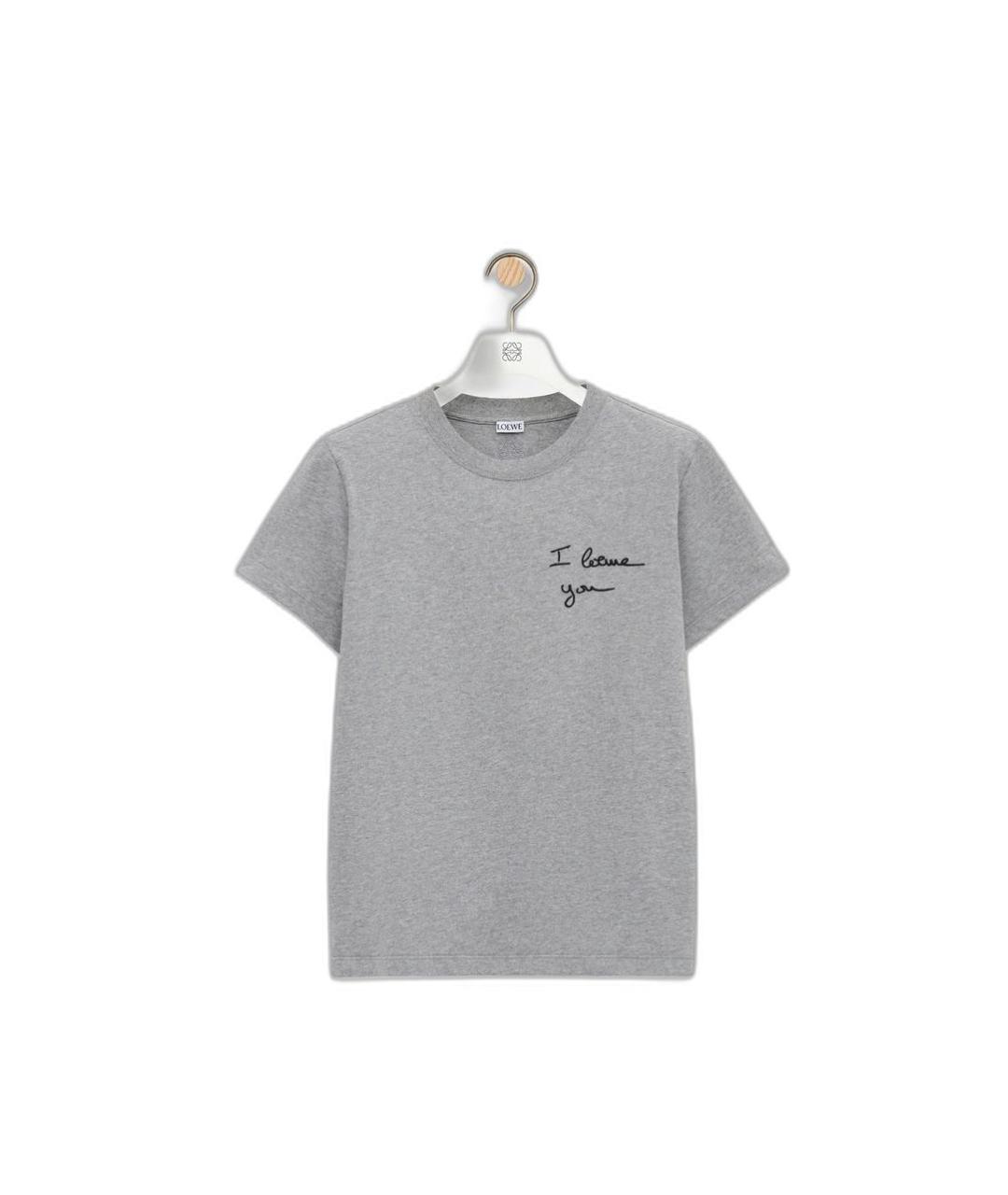 LOEWE Серая хлопковая футболка, фото 4