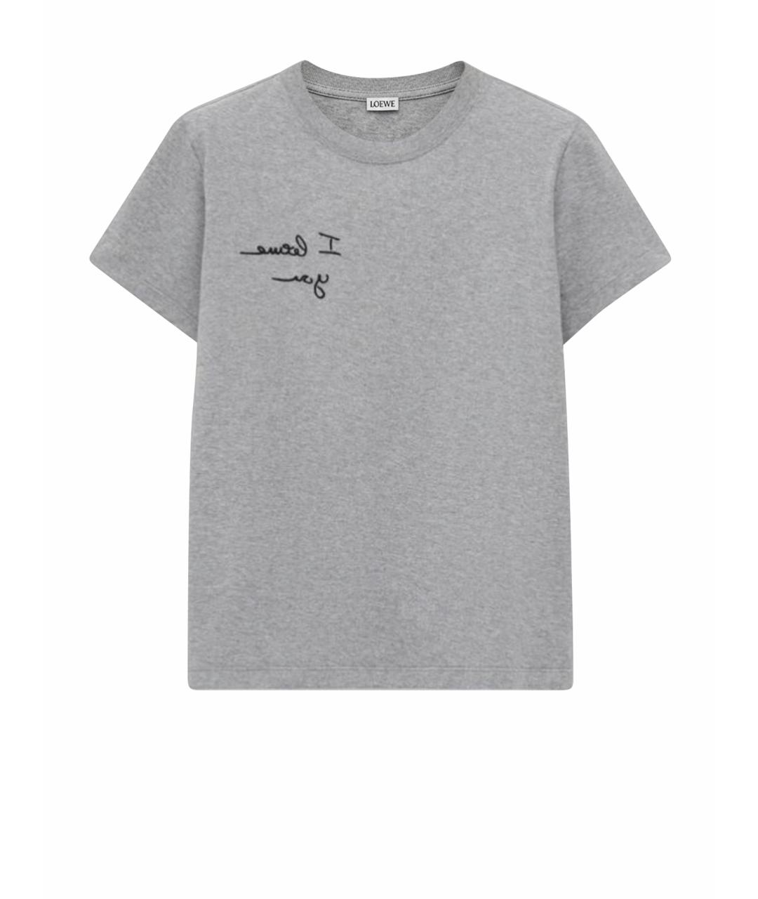 LOEWE Серая хлопковая футболка, фото 1