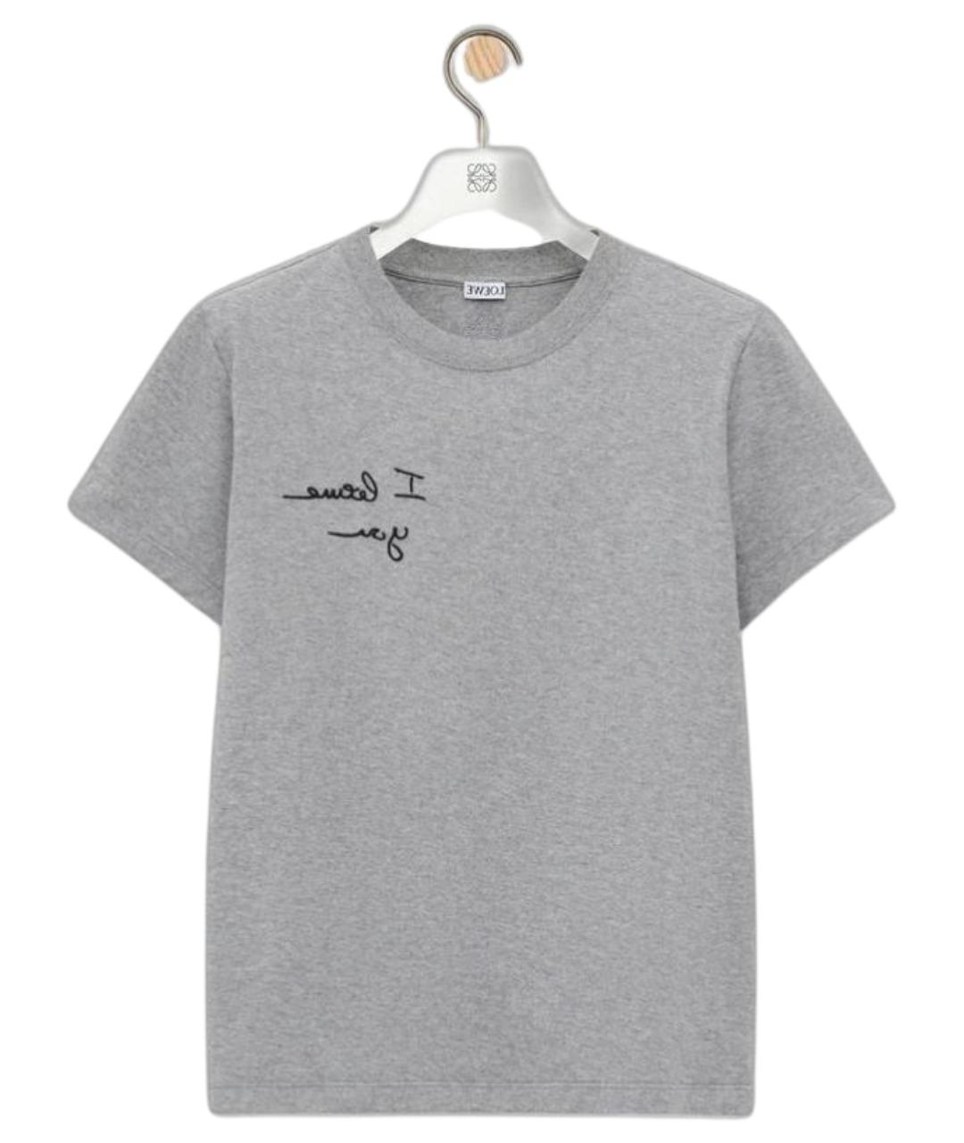 LOEWE Серая хлопковая футболка, фото 5