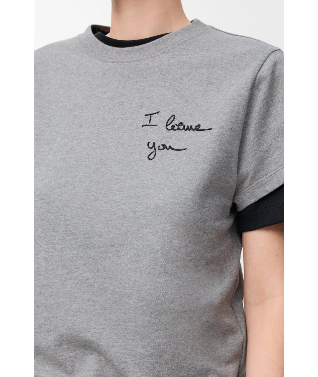 LOEWE Серая хлопковая футболка, фото 3