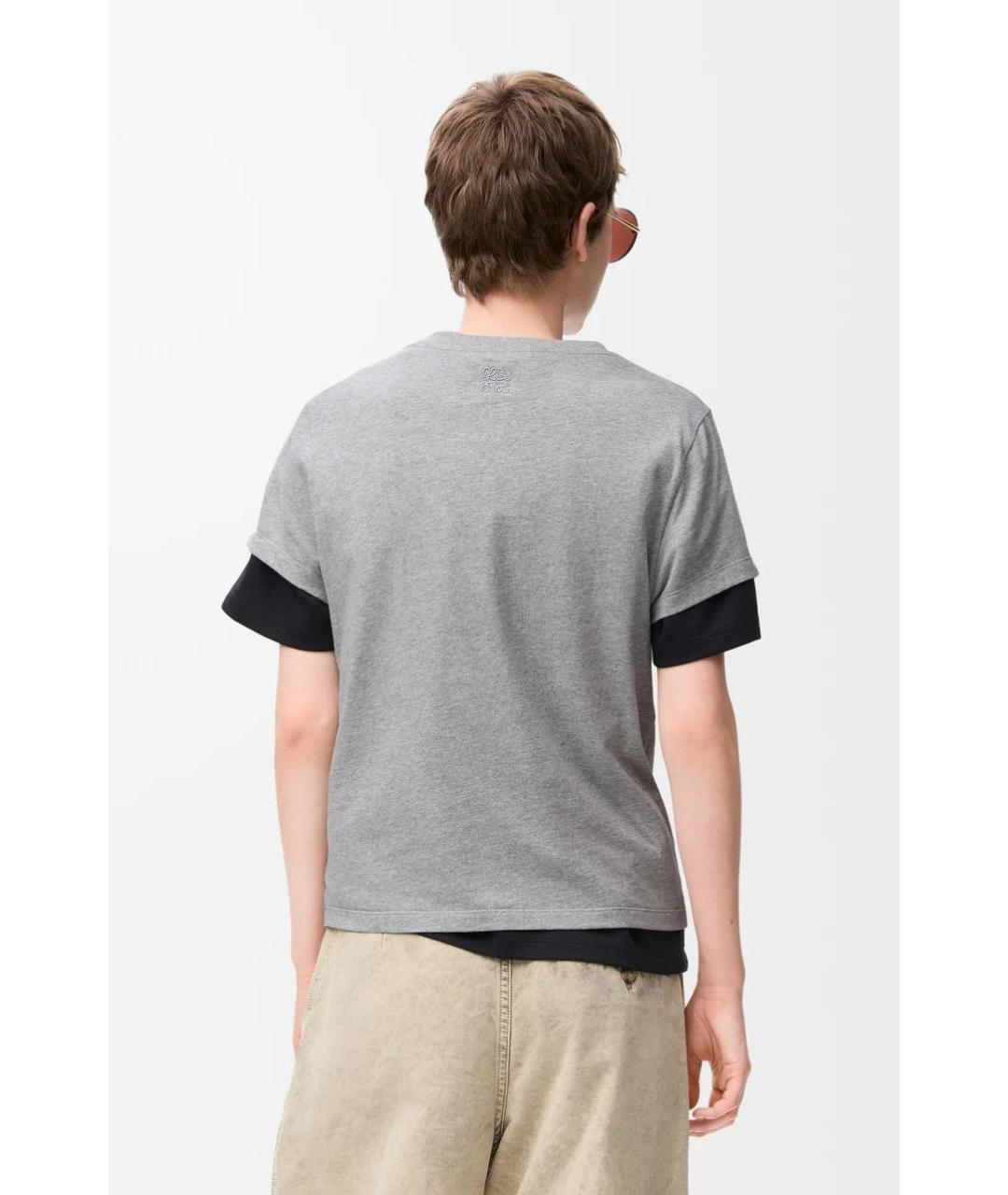 LOEWE Серая хлопковая футболка, фото 2