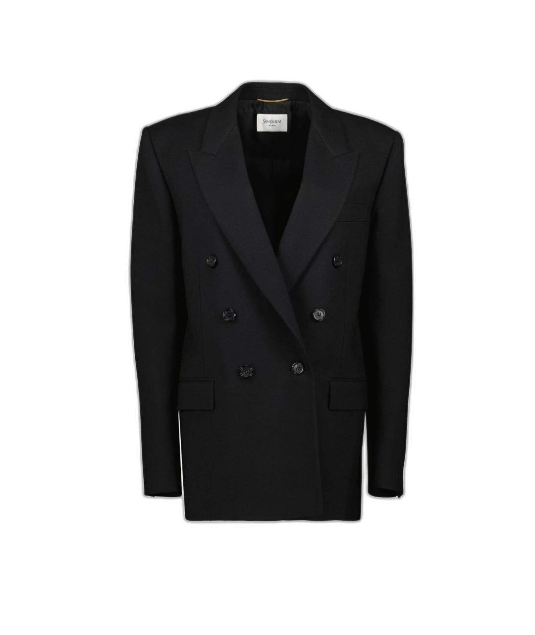 SAINT LAURENT Черный полиамидовый жакет/пиджак, фото 1