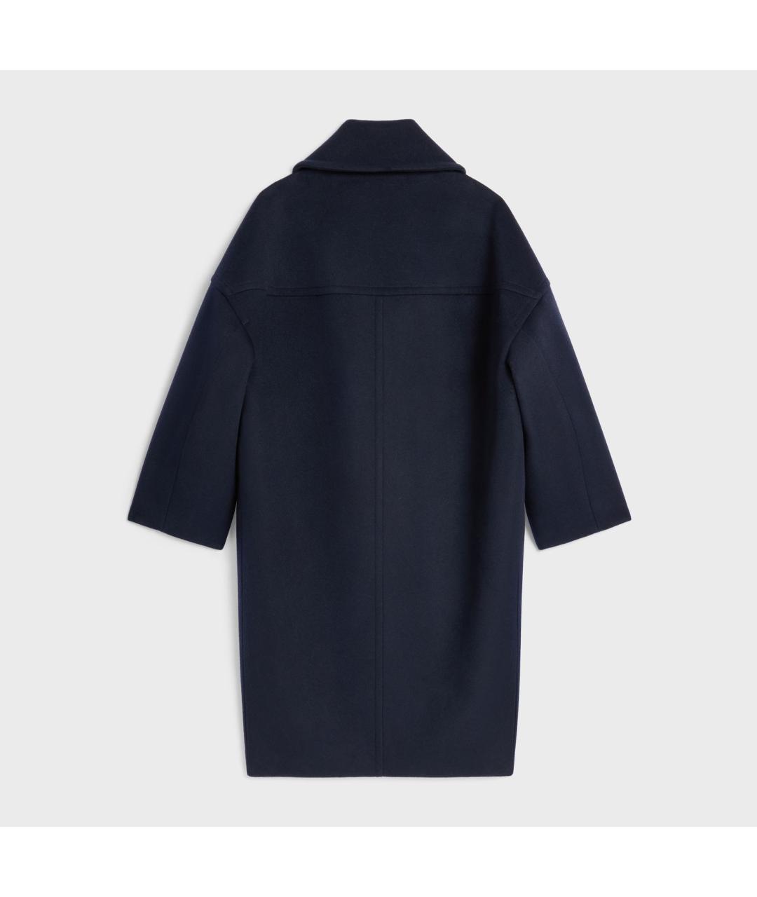 CELINE Темно-синее шерстяное пальто, фото 2