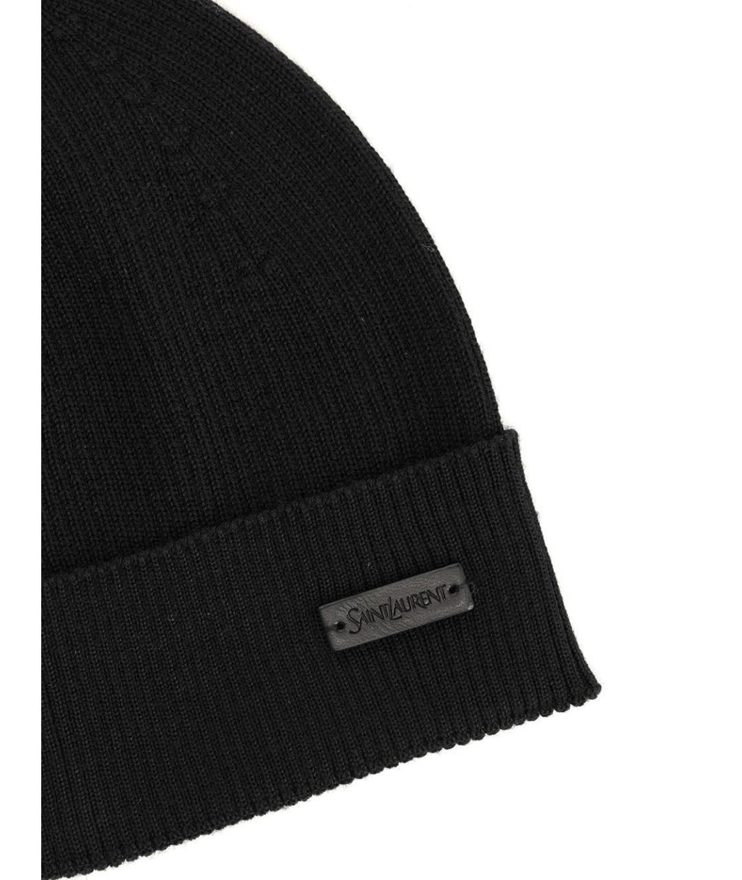 SAINT LAURENT Черная шерстяная шапка, фото 3