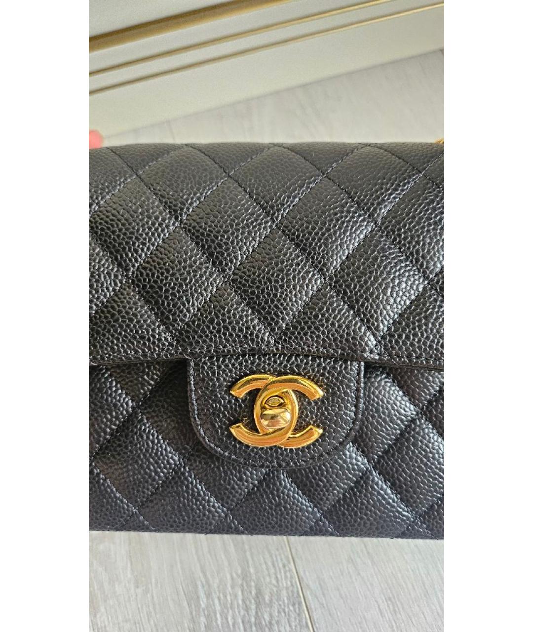 CHANEL Черная кожаная сумка через плечо, фото 7