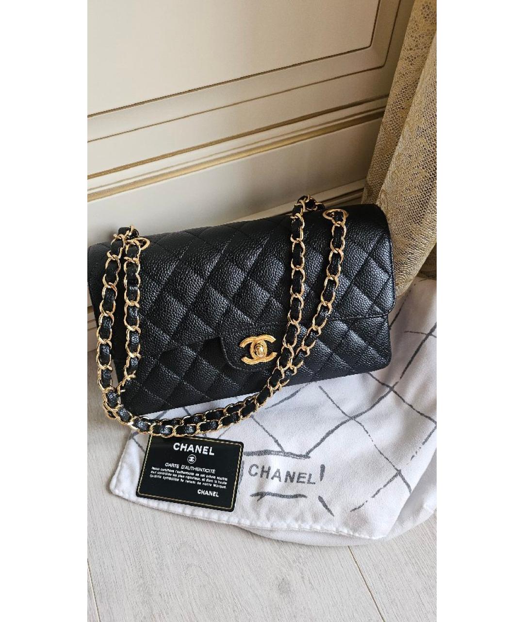 CHANEL Черная кожаная сумка через плечо, фото 5