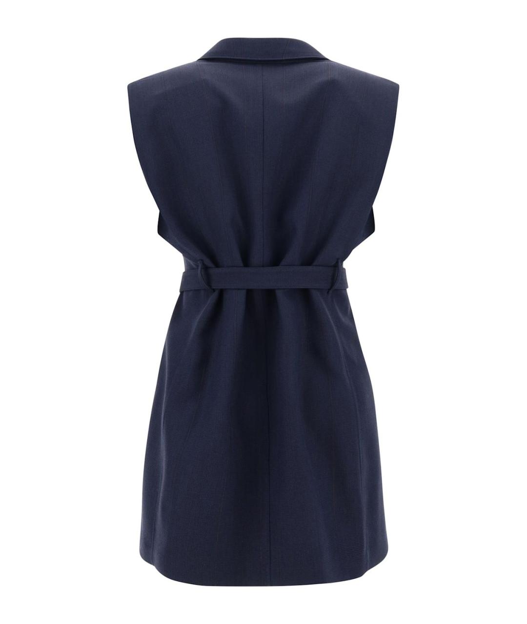 PRADA Темно-синее шерстяное повседневное платье, фото 2