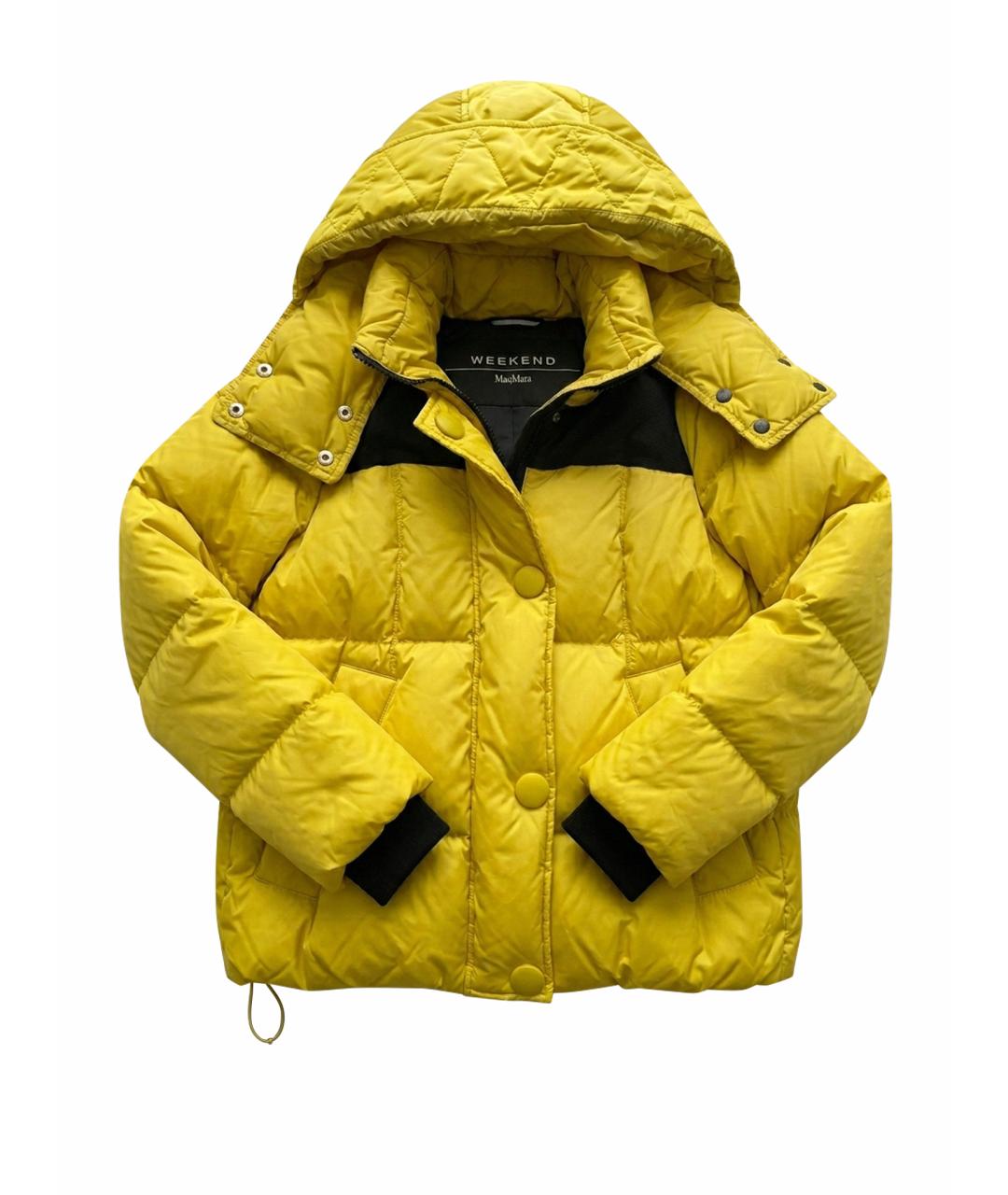 MAX MARA Желтый полиэстеровый пуховик, фото 1