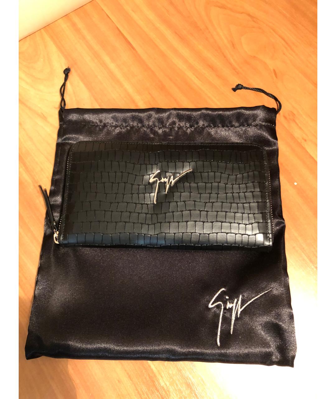 GIUSEPPE ZANOTTI DESIGN Черный кожаный кошелек, фото 5