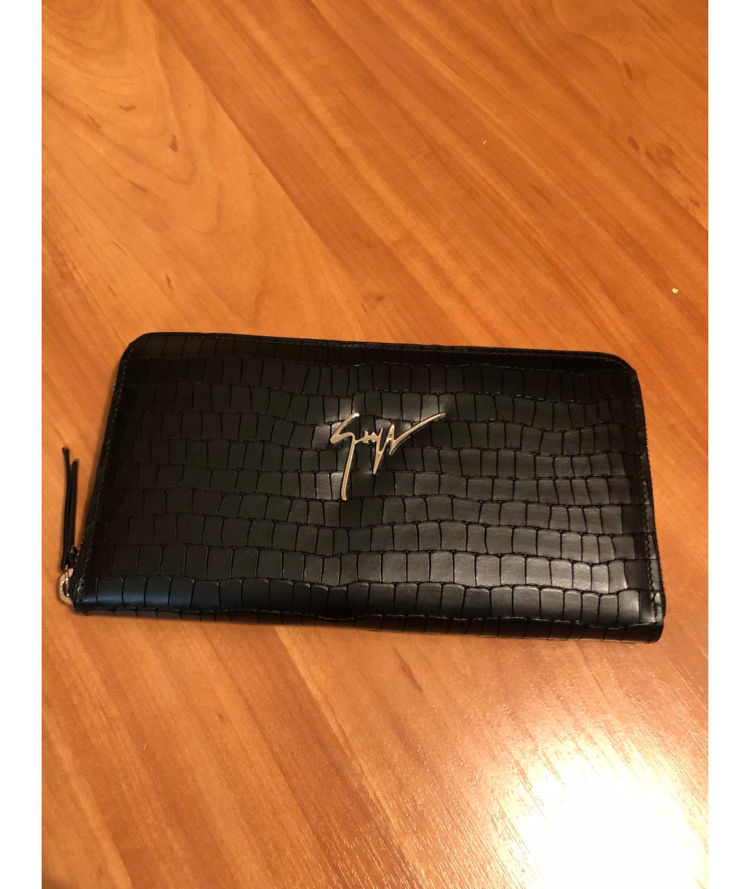 GIUSEPPE ZANOTTI DESIGN Черный кожаный кошелек, фото 10