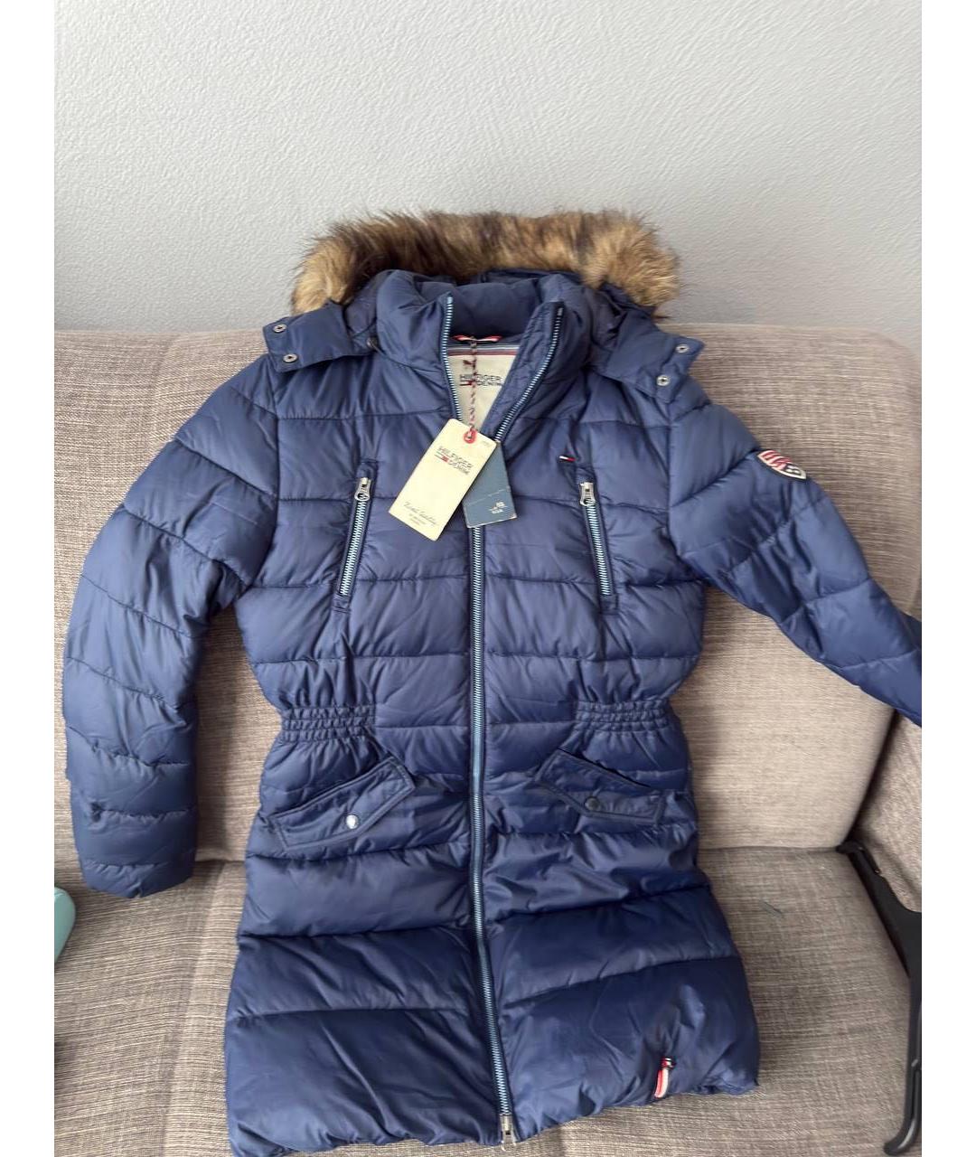 TOMMY HILFIGER Темно-синий полиэстеровый пуховик, фото 3