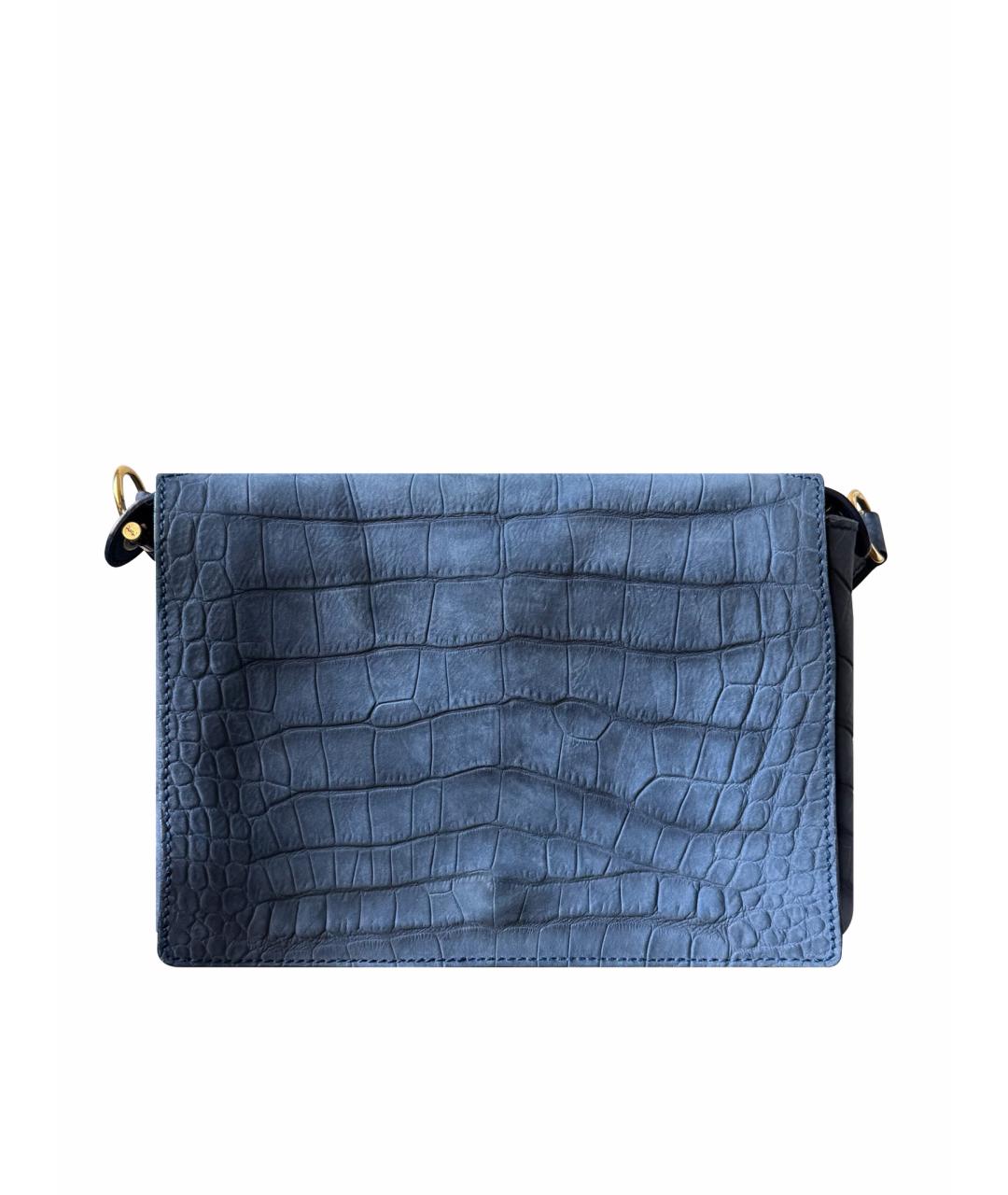 SAINT LAURENT Голубая кожаная сумка через плечо, фото 1