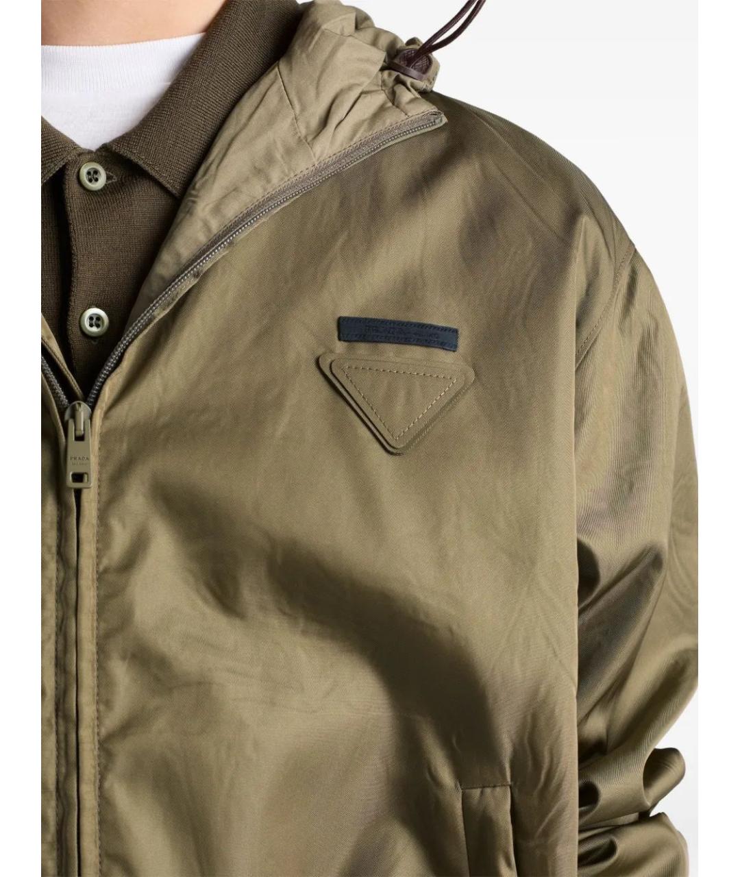 PRADA Хаки полиамидовая куртка, фото 5