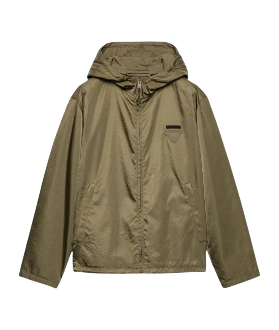 PRADA Хаки полиамидовая куртка, фото 1