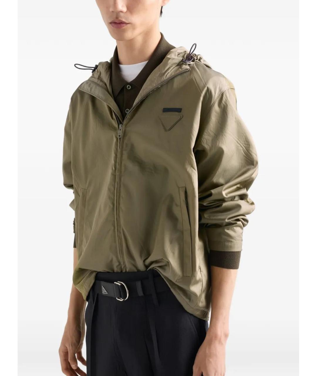 PRADA Хаки полиамидовая куртка, фото 4