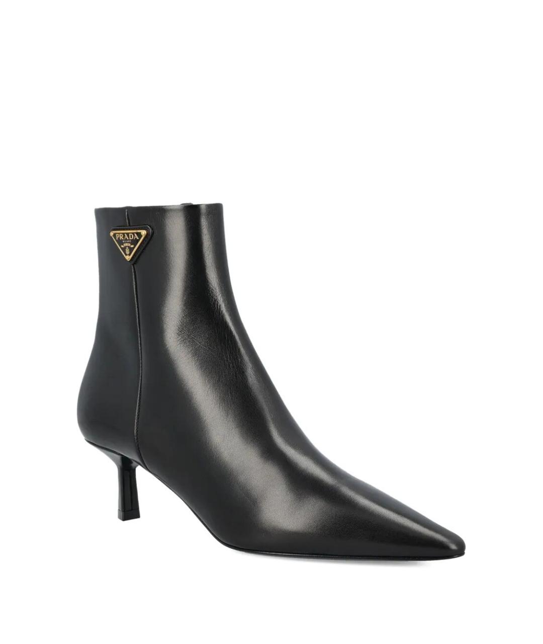 PRADA Черные кожаные ботильоны, фото 2