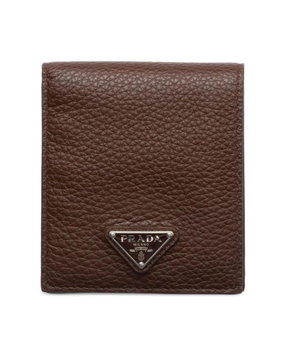 PRADA Коричневый кожаный кошелек, фото 1