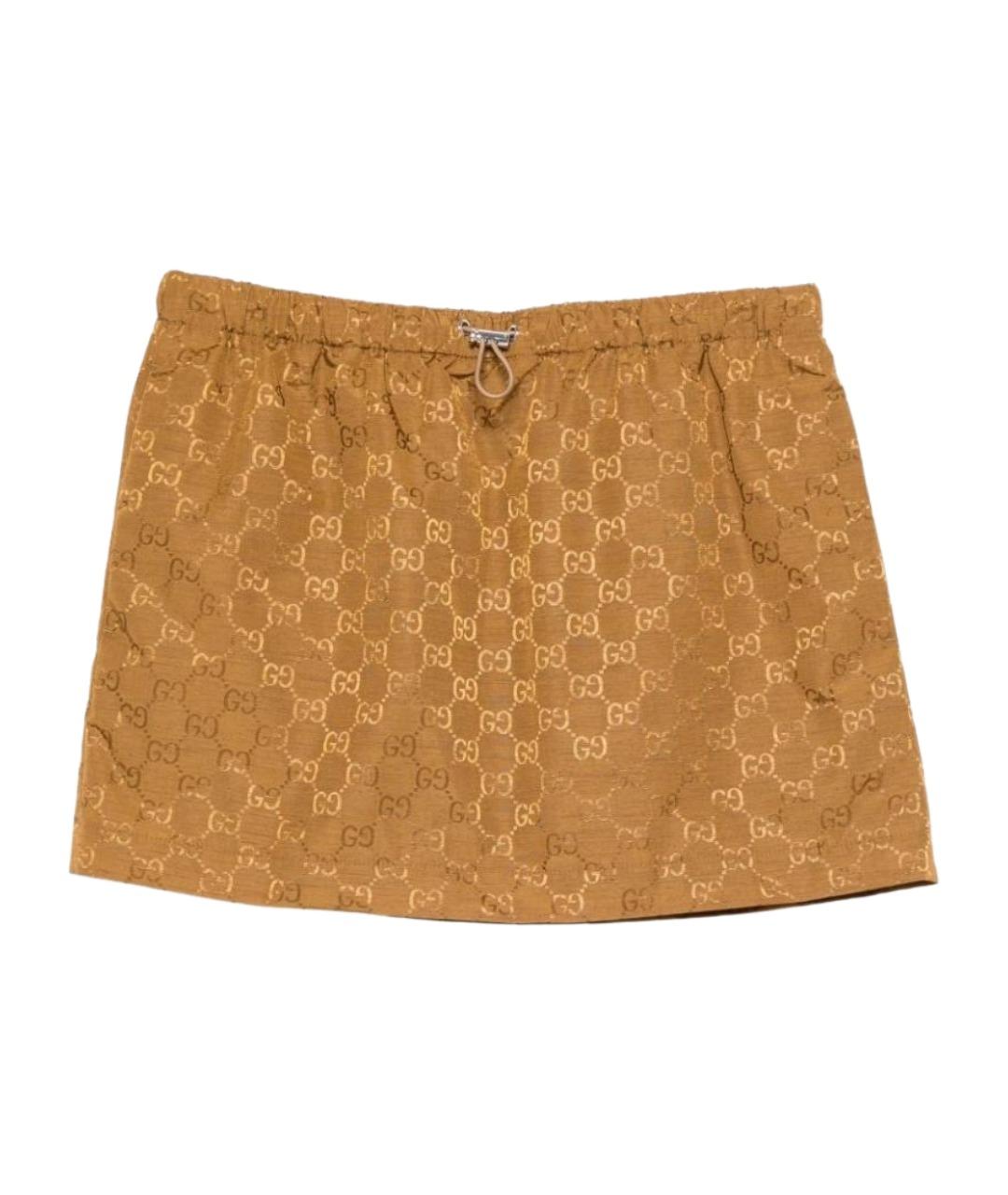 GUCCI Бежевая полиамидовая юбка мини, фото 1