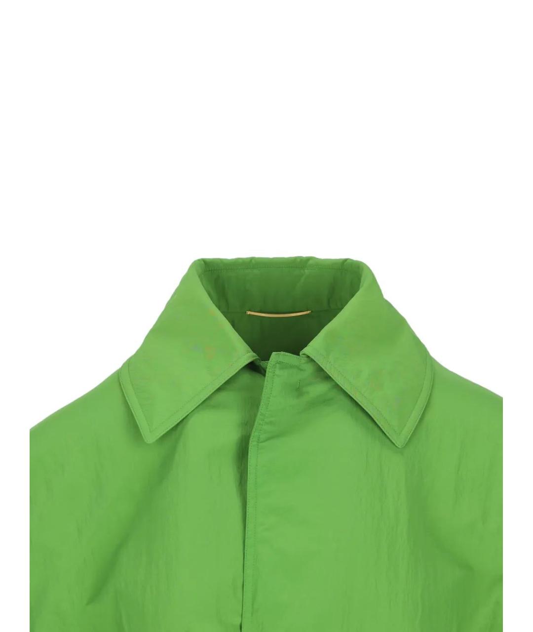 SAINT LAURENT Зеленый полиэстеровый тренч/плащ, фото 4