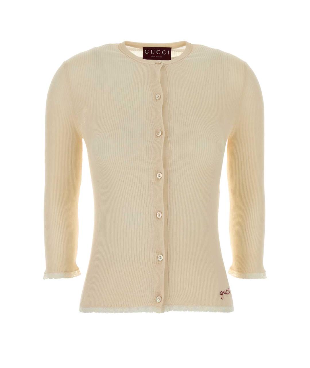 GUCCI Бежевый хлопковый джемпер / свитер, фото 1