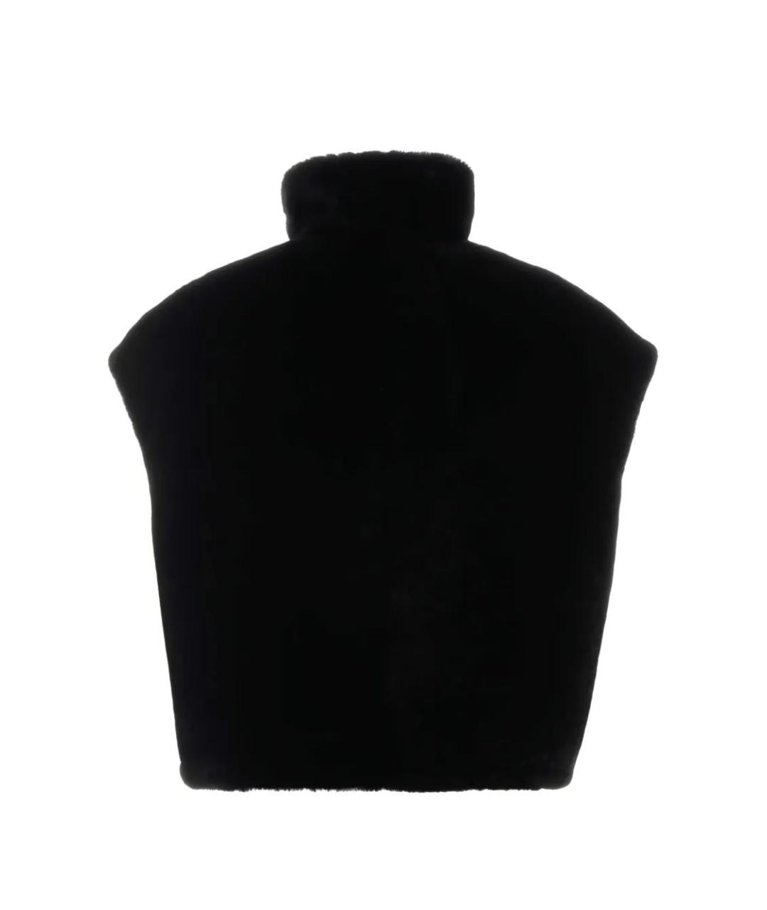 PRADA Черный меховой жилет, фото 2
