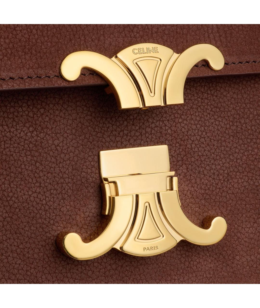 CELINE Коричневая кожаная сумка через плечо, фото 5