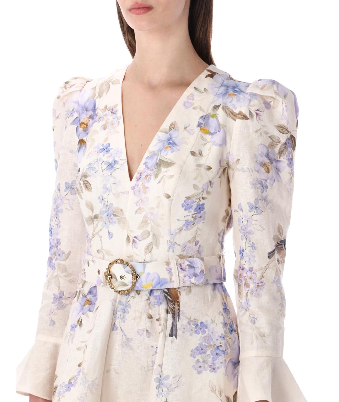 ZIMMERMANN Синее льняное повседневное платье, фото 4