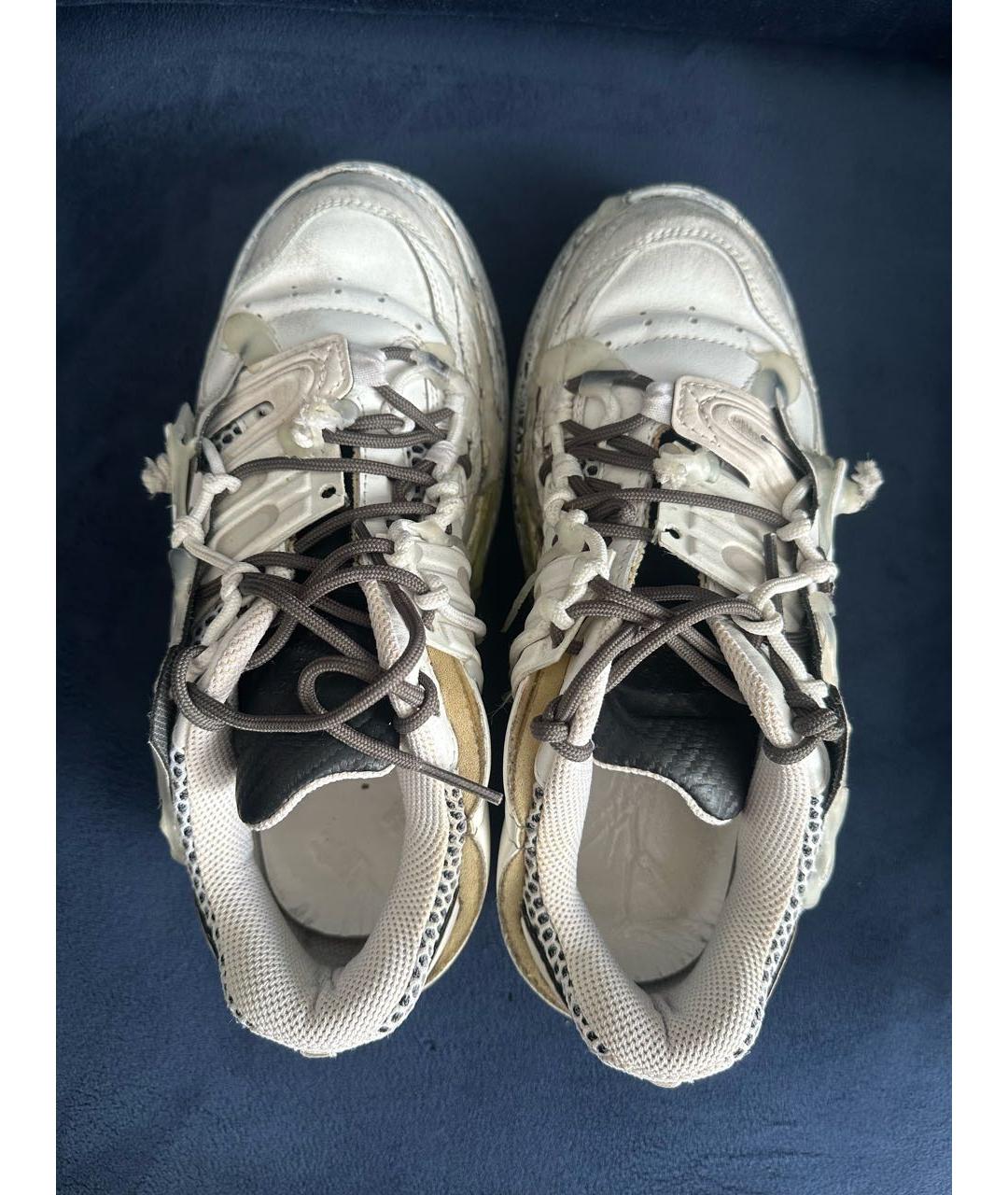 MAISON MARGIELA Бежевые кожаные кроссовки, фото 3