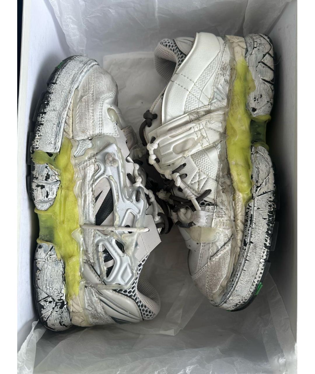 MAISON MARGIELA Бежевые кожаные кроссовки, фото 7