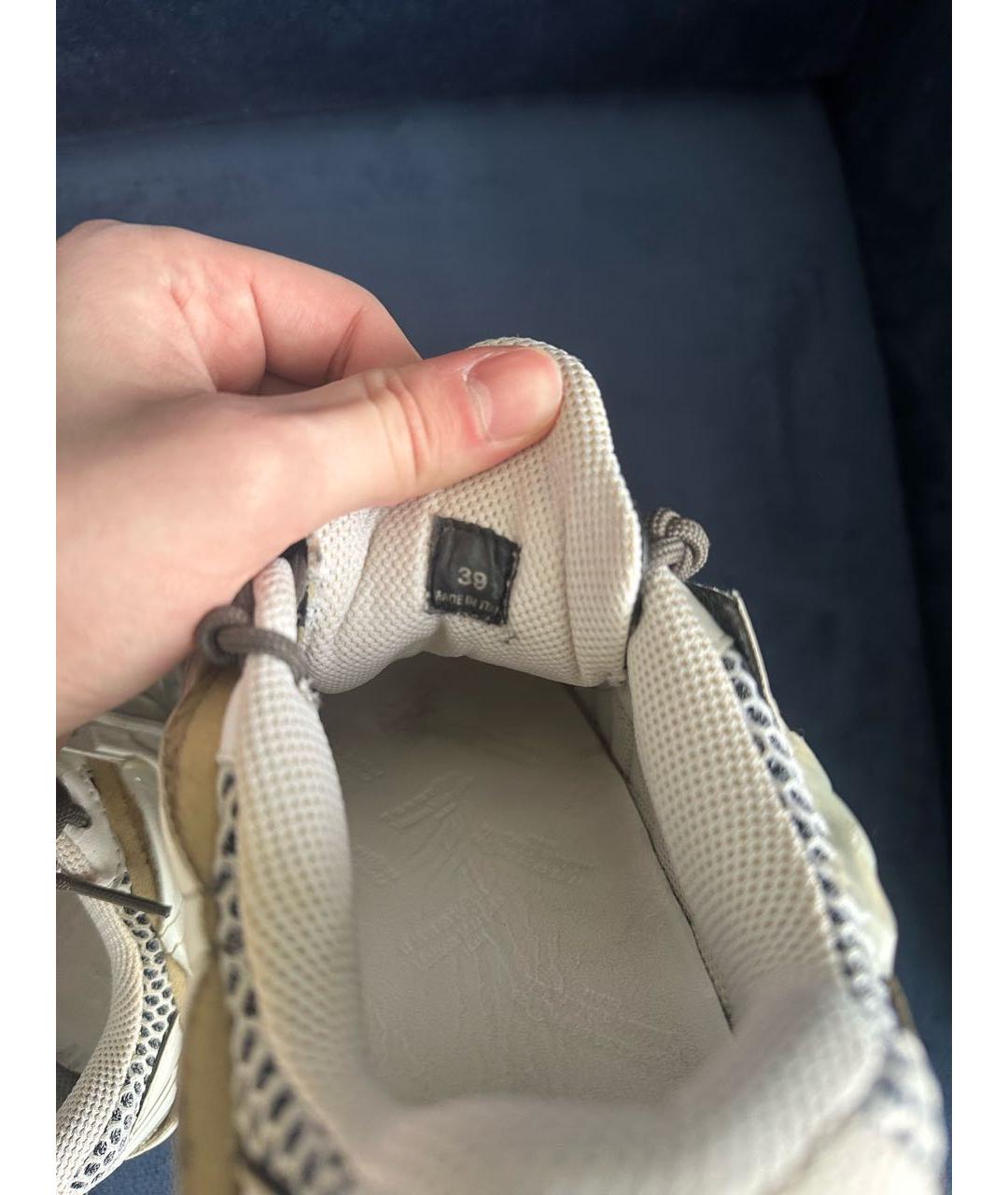 MAISON MARGIELA Бежевые кожаные кроссовки, фото 4