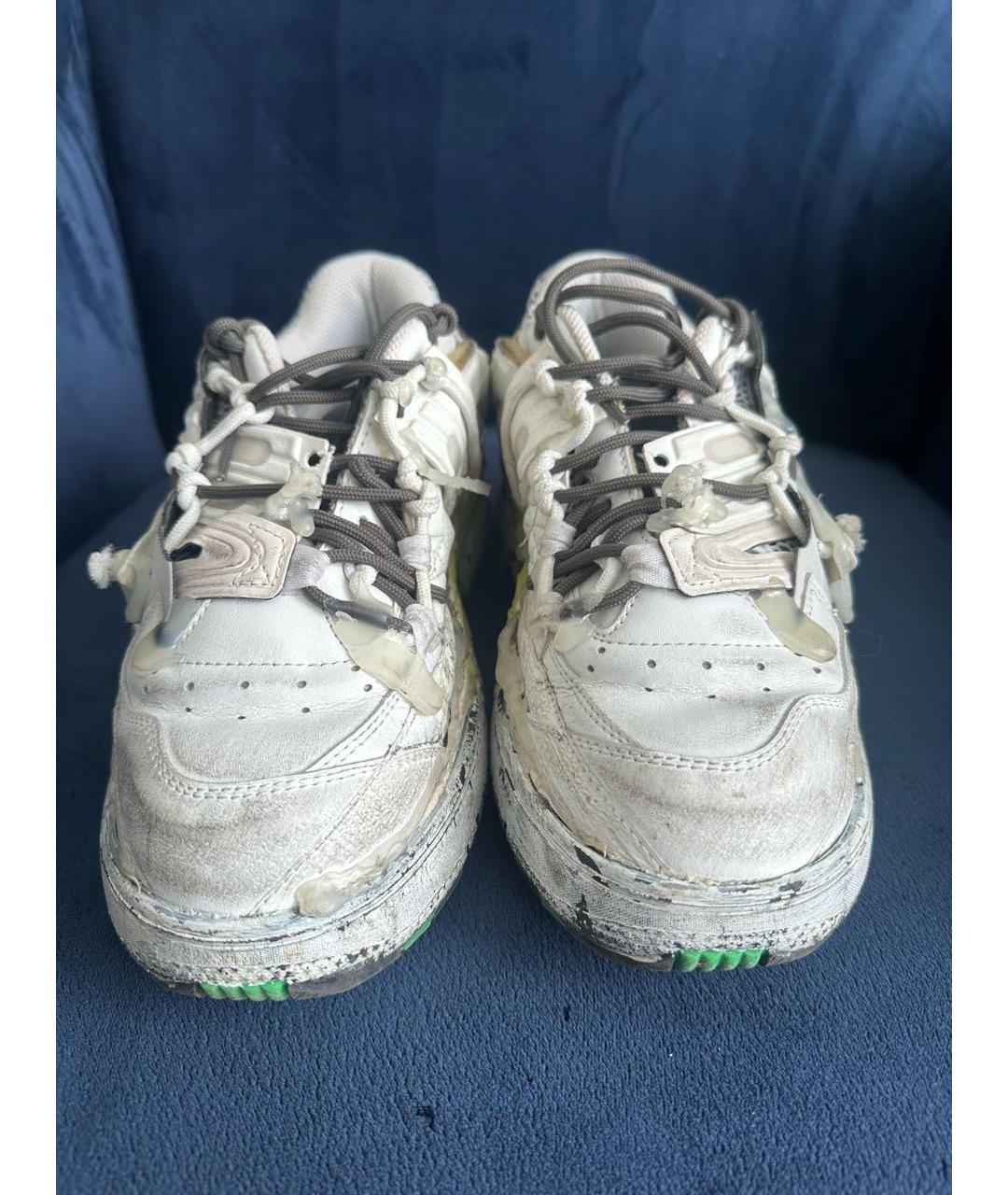 MAISON MARGIELA Бежевые кожаные кроссовки, фото 8