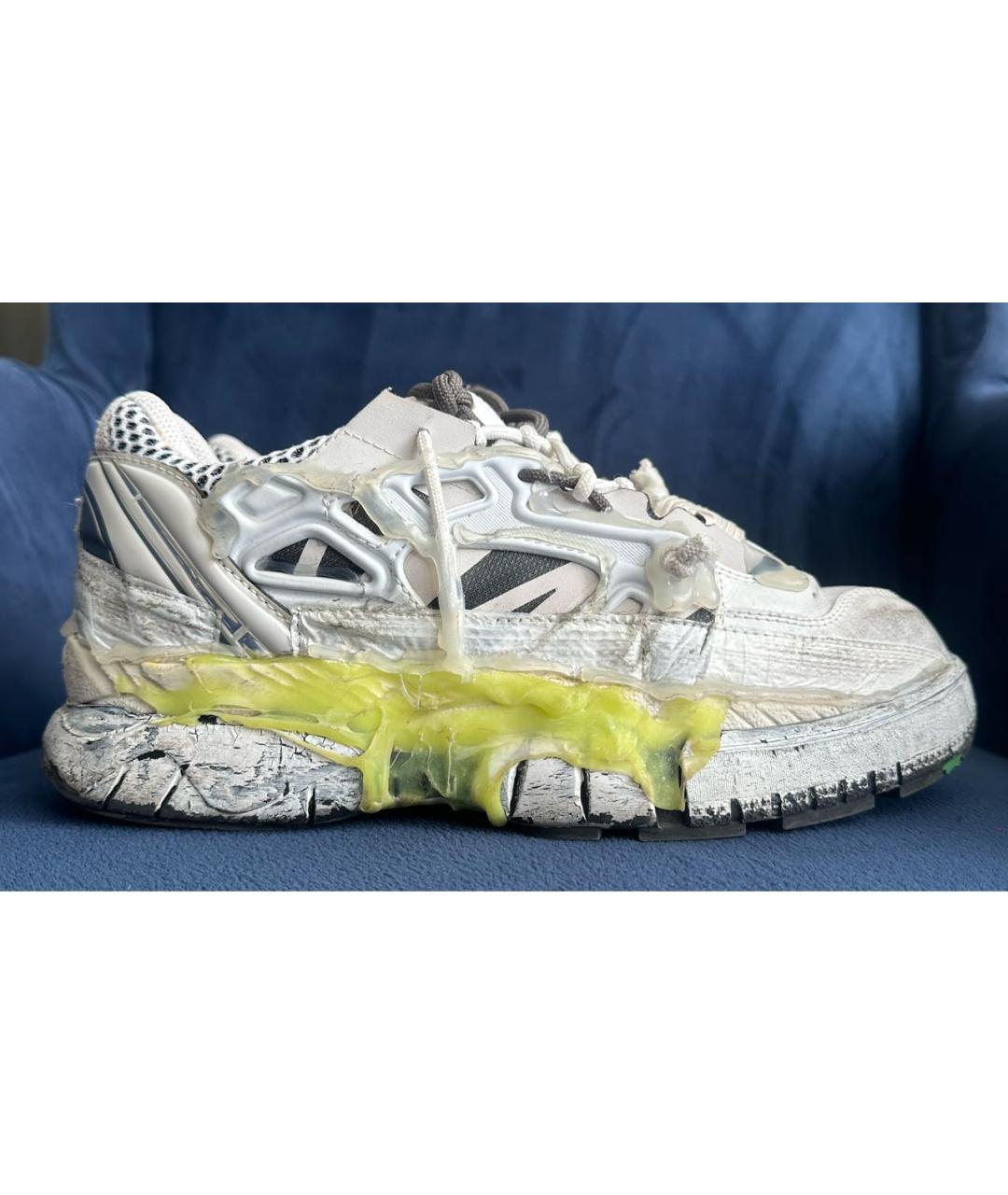 MAISON MARGIELA Бежевые кожаные кроссовки, фото 9